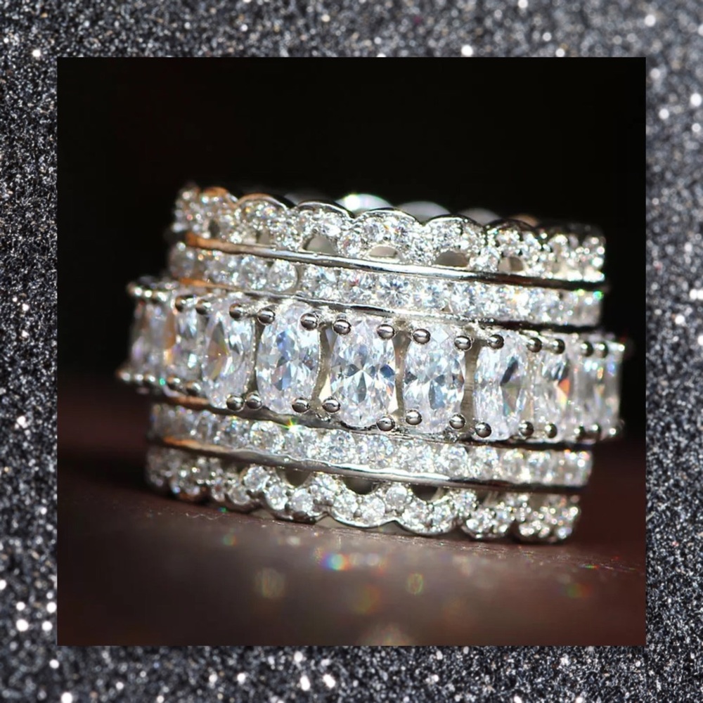 JUST IN🆕 Multi Layer 925 Silver Sapphire Eternity - Picture 4 of 8